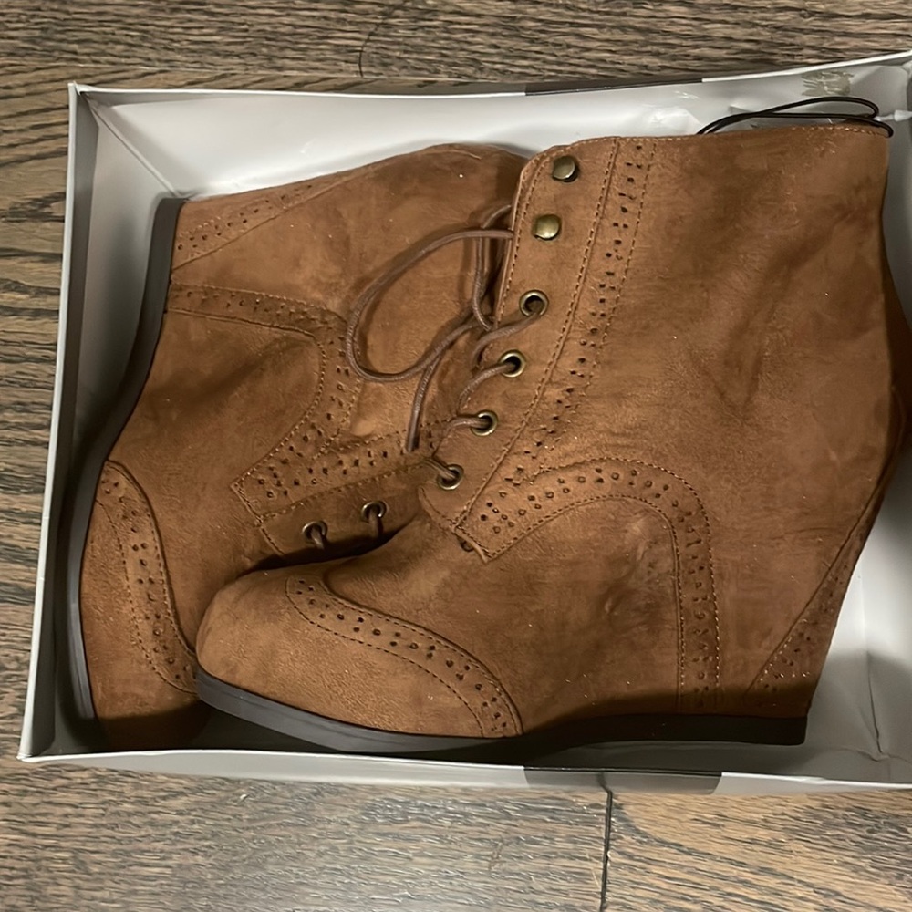 Mossimo Kylin Lace Up Wedge Booties